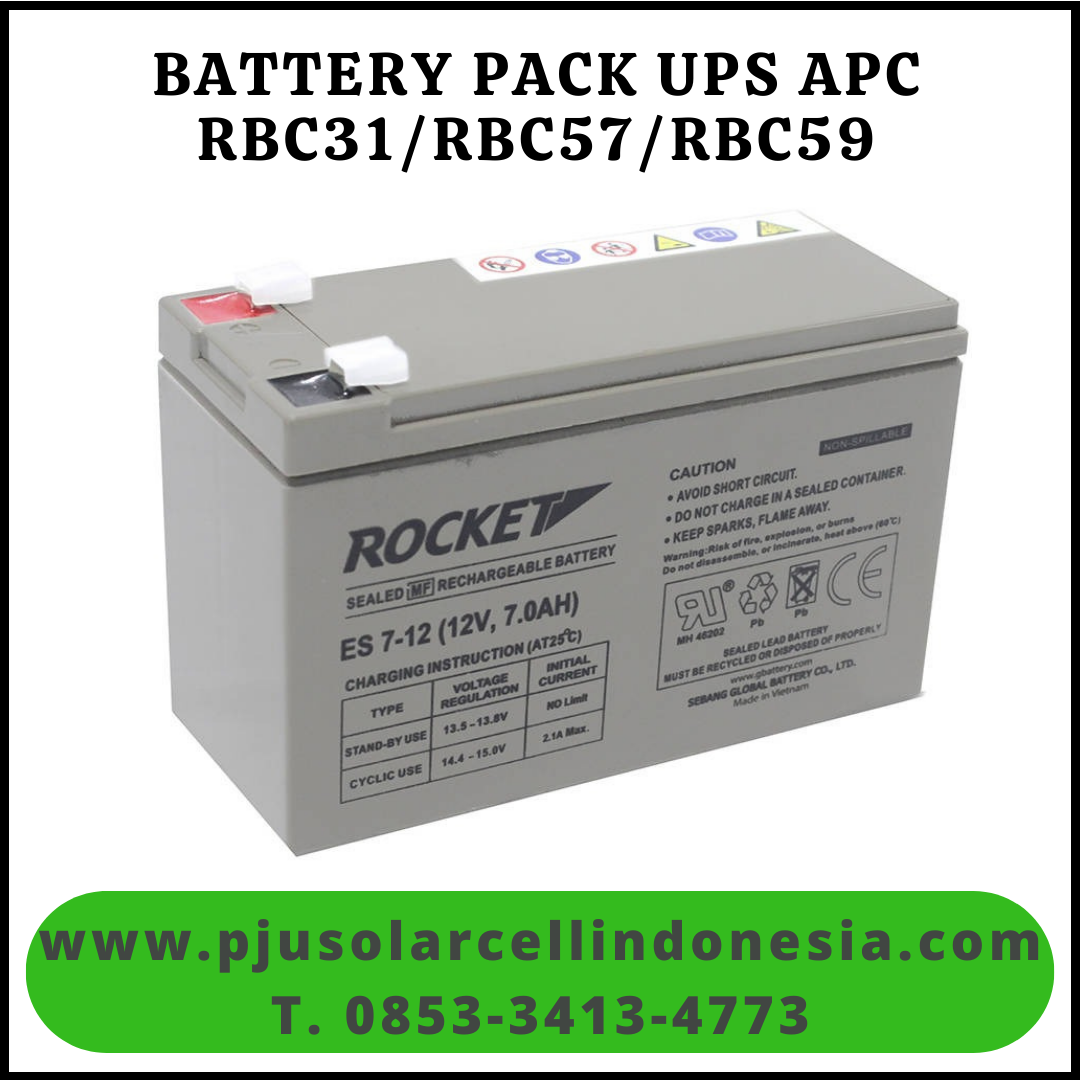 BATERAI PACK UPS APC RBC31/RBC57/RBC59 | 4X ROCKET ES7-12