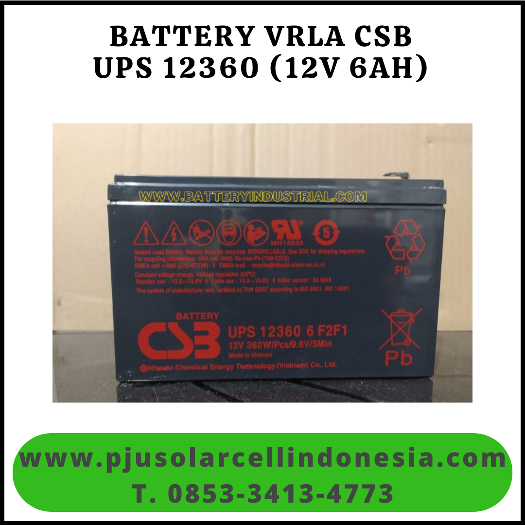 BATTERY CSB UPS 12360 6 F2 (12V 6AH)