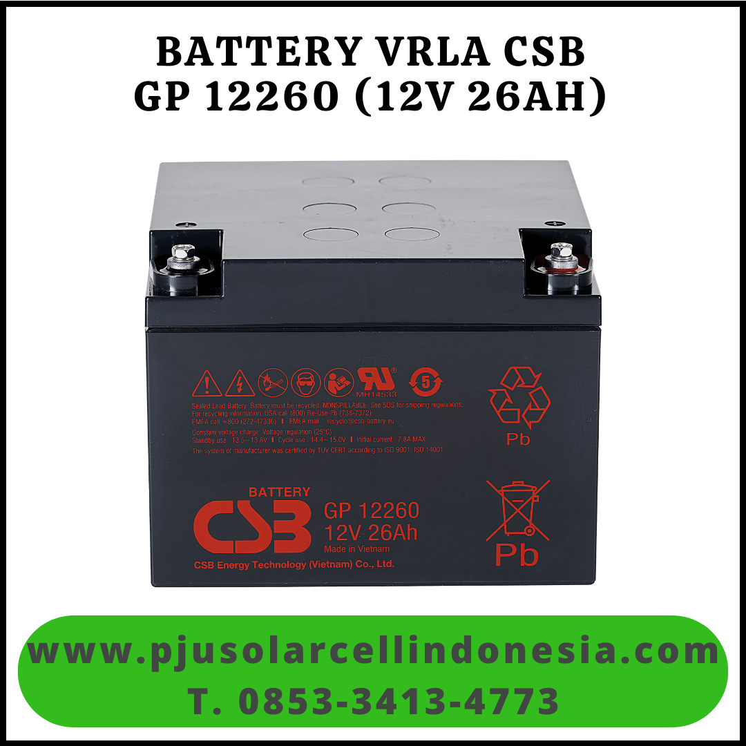 BATERAI VRLA UPS CSB GP 12260 (12V 26AH)