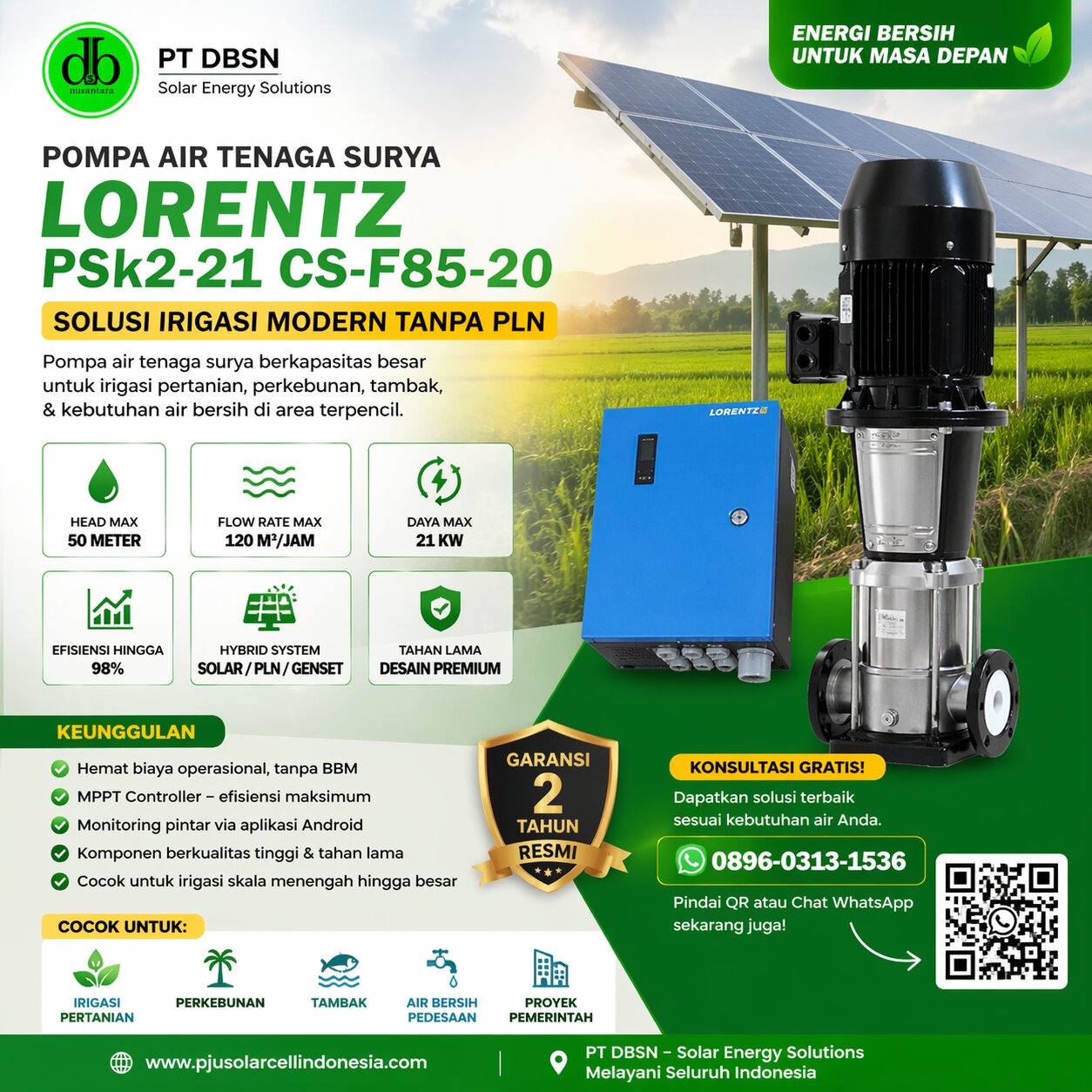 Pompa Air Lorentz PSk2-21 CS-F85-20 dan Kenapa Cocok untuk Irigasi Modern?