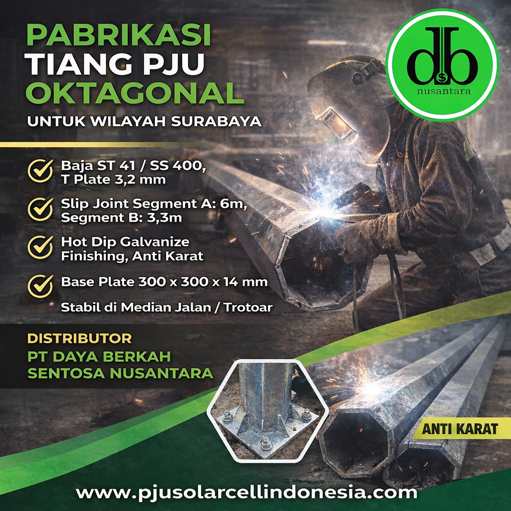 Apa Itu Pabrikasi Tiang PJU Oktagonal Surabaya dan Mengapa Dibutuhkan Proyek Pemerintah & BUMN?