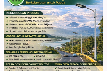 Distributor PJU Tenaga Surya Resmi untuk Proyek Jalan & Transportasi Papua