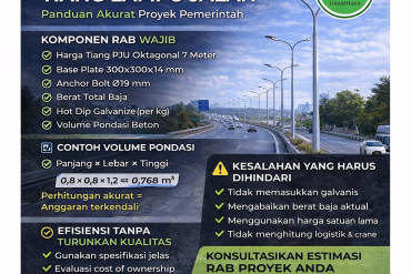 Cara Menghitung RAB Tiang Lampu Jalan untuk Proyek Pemerintah